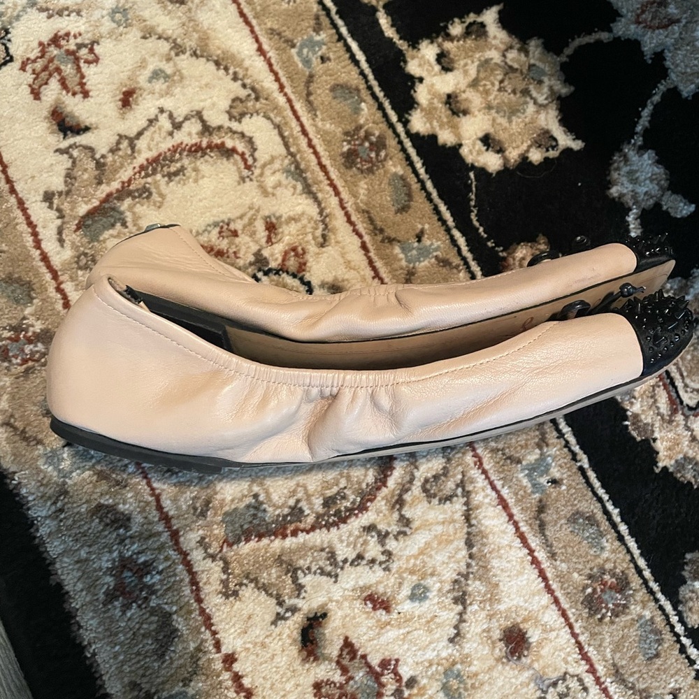 Sam Edelman Black Tan Rhinestone Studded Flats - Picture 4 of 5